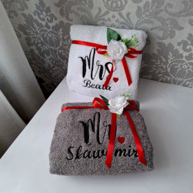 ręczniki na prezent ślubny ręczniki z imionami